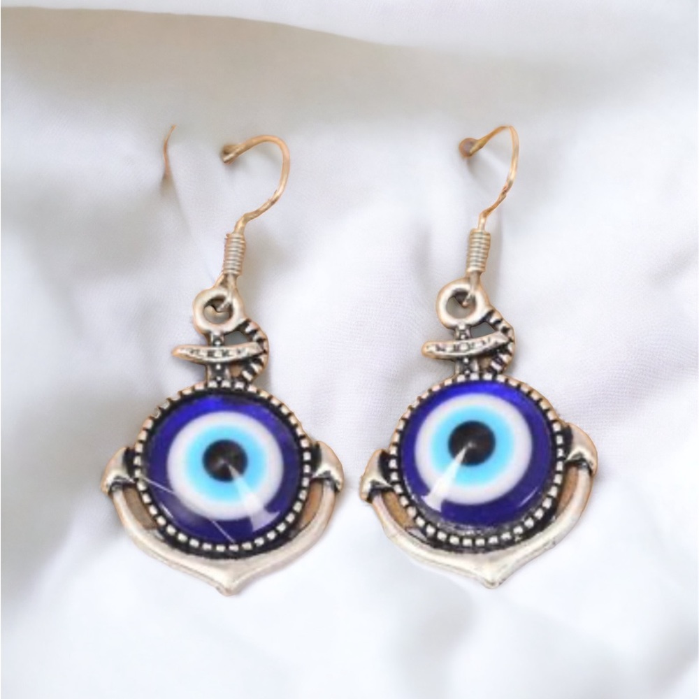 Oriental blue Venetian Anchor Earrings